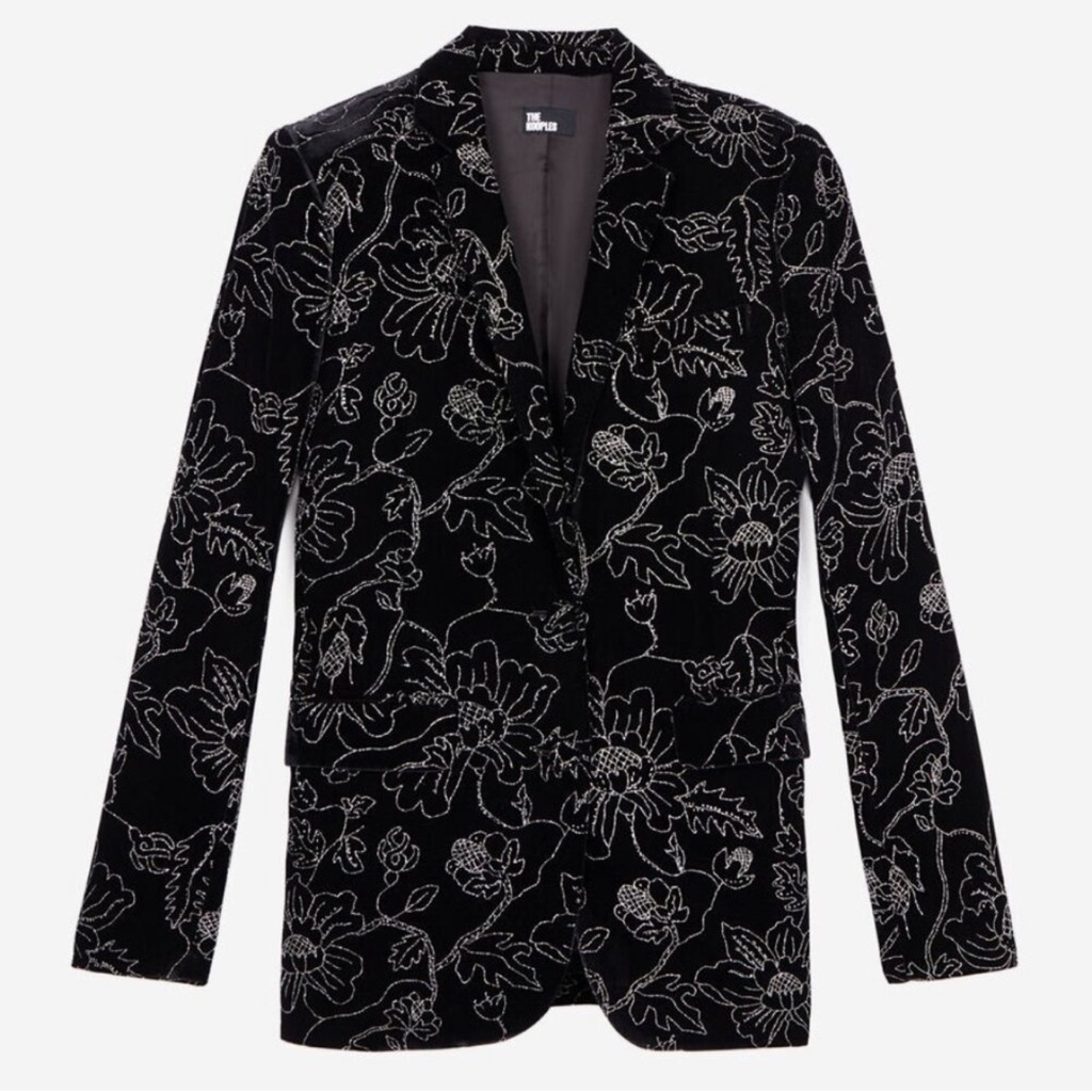 The Kooples Black Velvet Women's Blazer